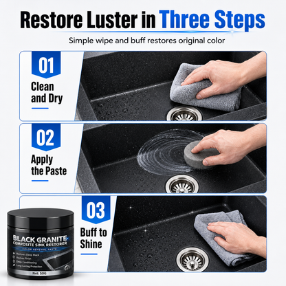 🥳2026 HOT SALE🥳💞50K+ SOLD! 🪨✨ 50% OFF! Granite & Quartz Sink Renovation Paste – restores faded black luster, repels water & stains. Bring dull stone back to life without replacing it! 🛡️✅