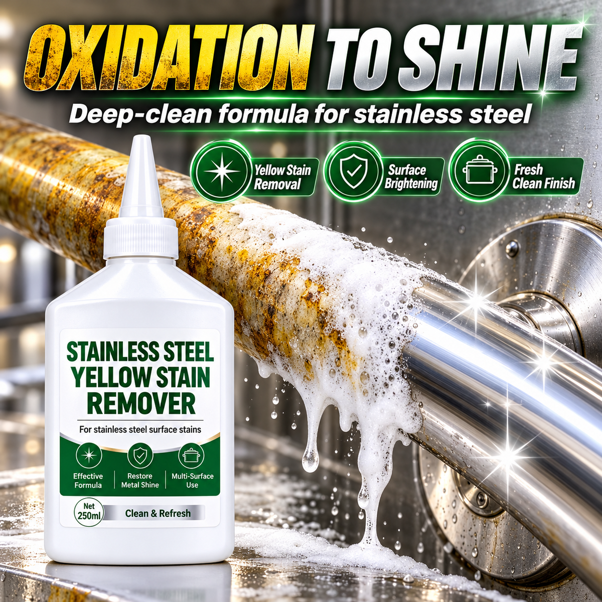 Multipurpose Stainless Steel Cleaner and Yellow Stain Remover
