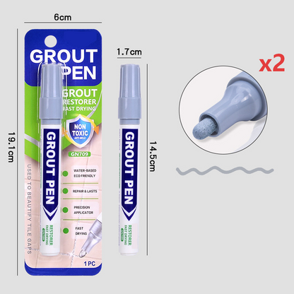 🥳2026 HOT SALE🥳💞50K+ SOLD! 🧱🖊️ 50% OFF! Grout Restorer Pen – instantly covers dirty, black grout lines. Fast-drying, waterproof & precision nib for a clean fresh look! ✨✅