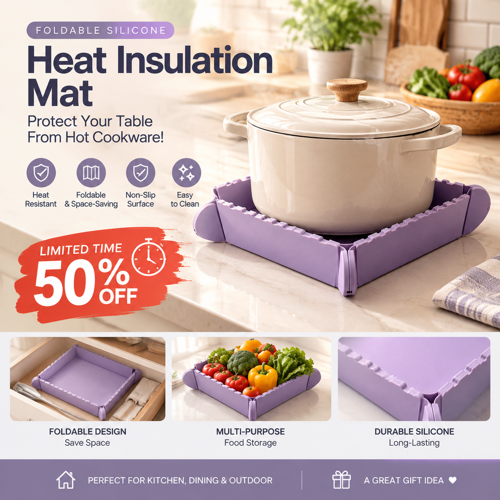 Magnetic Silicone Trivet 🍳🧲 | Foldable Pot Mat & Small Kitchen Tray