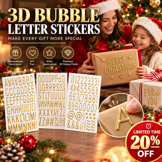 🎀3D Bubble Puffy Alphabet Stickers, Self-Adhesive Letter Stickers for DIY Crafts, Party Decor & Gift Tags