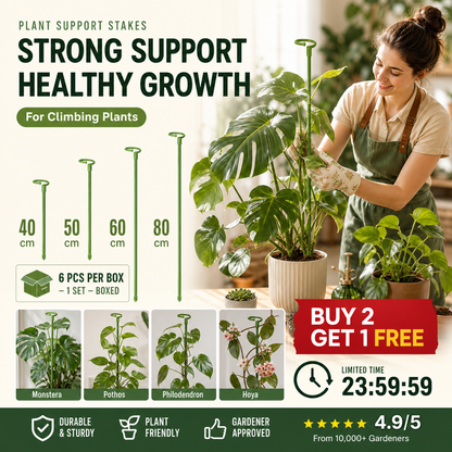 A semi-circular support frame to prevent drooping flowers, suitable for hydrangeas, roses, monstera, indoor potted plants, and outdoor garden vegetables.