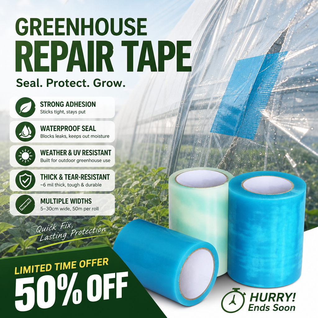 🏡 LIMITED‑TIME 50% OFF! 🧲 Weather‑Resistant Greenhouse Repair Tape – Heavy‑Duty, Strong Adhesive, Outdoor‑Ready 🌿