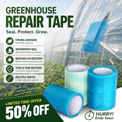 🏡 LIMITED‑TIME 50% OFF! 🧲 Weather‑Resistant Greenhouse Repair Tape – Heavy‑Duty, Strong Adhesive, Outdoor‑Ready 🌿