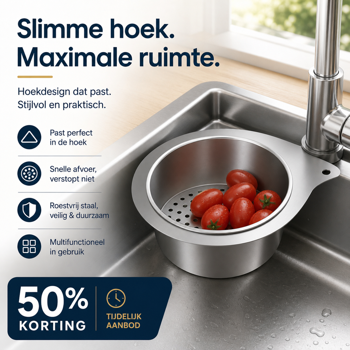 📢📢 50% OFF!! ⏰🔥 Swan-Shaped Stainless Steel Sink Strainer Basket