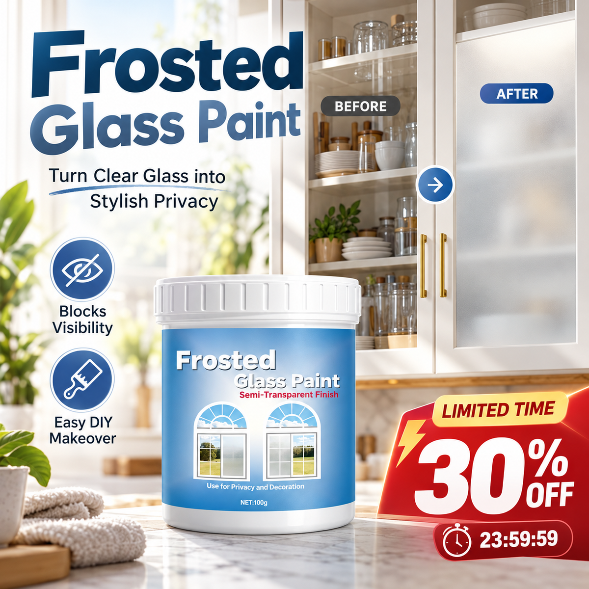 Glass Vase DIY Frosted Paint