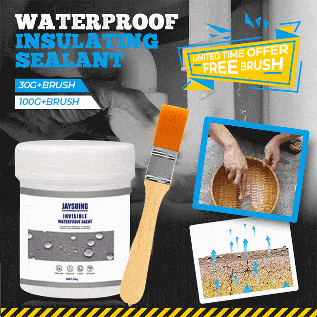 Waterproof sealing compound jar and included brush