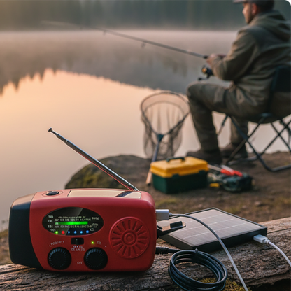 ⏳Time-Limited Special⏰Multifunctional Portable Solar Emergency Radio – Power Bank, Hand Crank & Weather Alert⚡