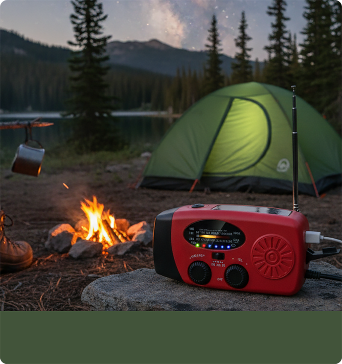 ⏳Time-Limited Special⏰Multifunctional Portable Solar Emergency Radio – Power Bank, Hand Crank & Weather Alert⚡