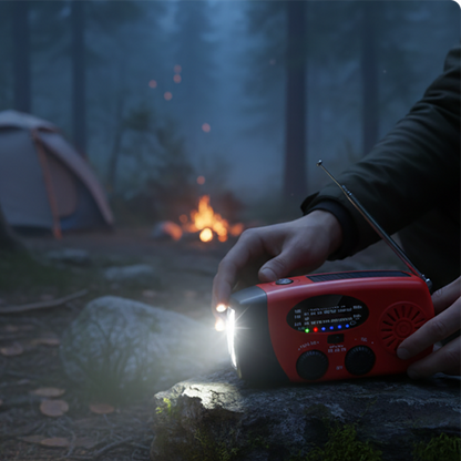 ⏳Time-Limited Special⏰Multifunctional Portable Solar Emergency Radio – Power Bank, Hand Crank & Weather Alert⚡
