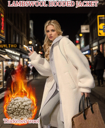 🎅🎄Christmas Sale🥳 2-Layered Faux Lambswool Hooded Coat Jacket(Great Sale⛄BUY 2 Get 5% OFF)