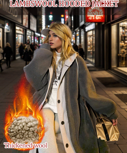 🎅🎄Christmas Sale🥳 2-Layered Faux Lambswool Hooded Coat Jacket(Great Sale⛄BUY 2 Get 5% OFF)