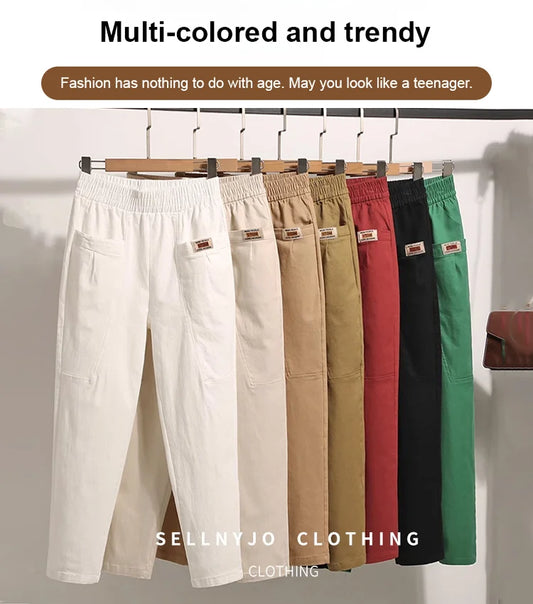 🔥New Year Special 49% OFF🔥Women's Elastic Waist Cotton Pants