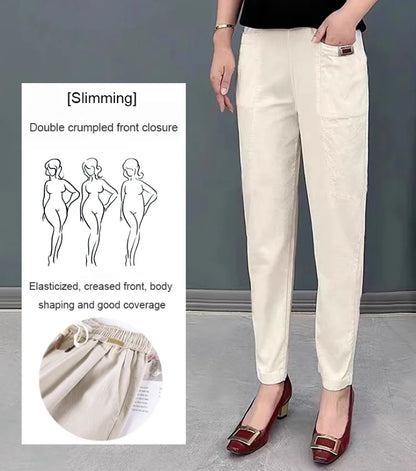 🔥New Year Special 49% OFF🔥Women's Elastic Waist Cotton Pants
