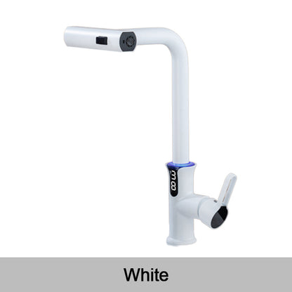 Multifunctional Pull Out Kitchen Sink Faucet with Digital Temperature Display