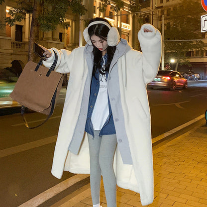 🎅🎄Christmas Sale🥳 2-Layered Faux Lambswool Hooded Coat Jacket(Great Sale⛄BUY 2 Get 5% OFF)