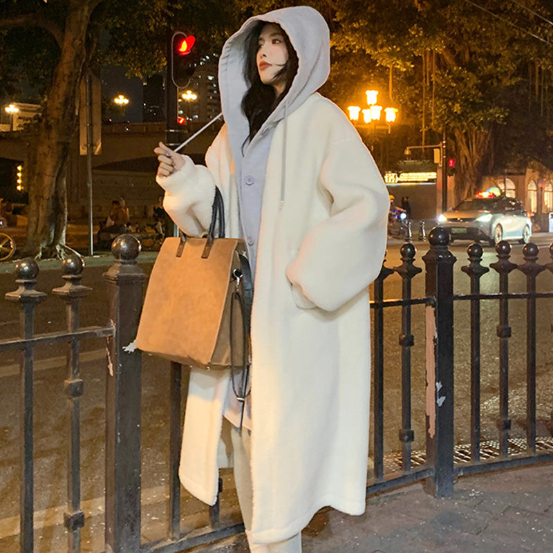 🎅🎄Christmas Sale🥳 2-Layered Faux Lambswool Hooded Coat Jacket(Great Sale⛄BUY 2 Get 5% OFF)