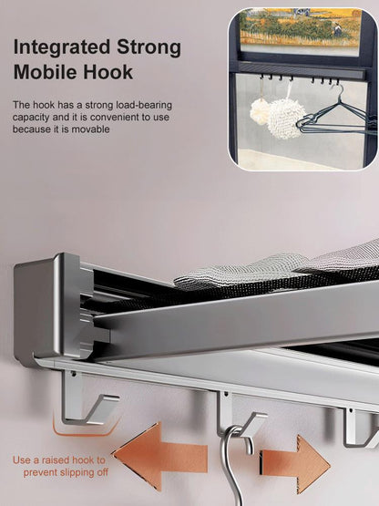 🎁Hot sale🎁Balcony Clothes Rack Wall-Mounted Retractable Storage Shelf