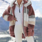 Rcontrasting Lamb Wool Padded Coat