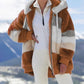 Rcontrasting Lamb Wool Padded Coat