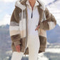 Rcontrasting Lamb Wool Padded Coat