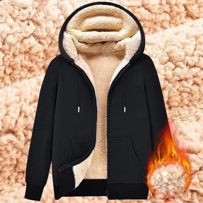 Men’s Thickened Faux Cashmere Hoodie Cardigan - Great Gift