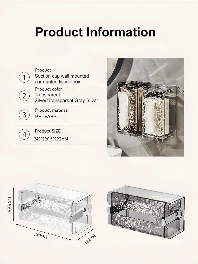 Self-contained Suction Cup Corrugated Wall Organizer