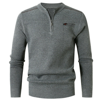 MEN'S CASUAL CREW NECK SWEATER SOLID COLOR AUTUMN AND WINTER INNER WEAR