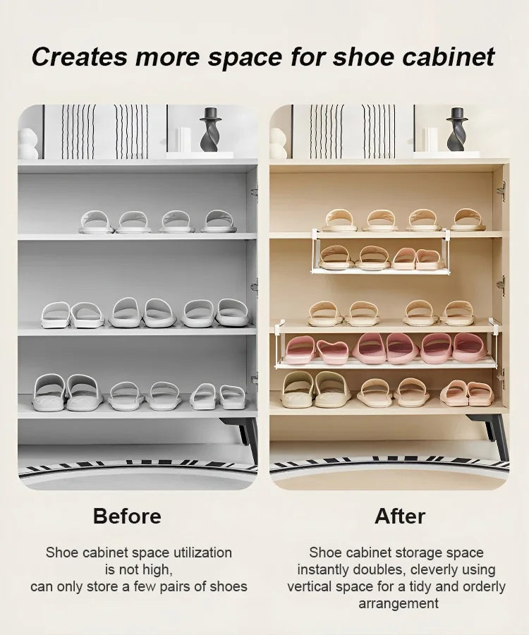 🔥Hot Sale🔥Stainless Steel Multifunctional Clip-on Shoe Rack for More Space for Shoe Cabinet（Great Sale⛄BUY 2 Get 5% OFF）