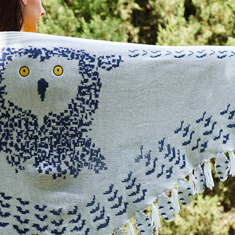 Retro Owl Knit Soft Warm Scarf Shawl