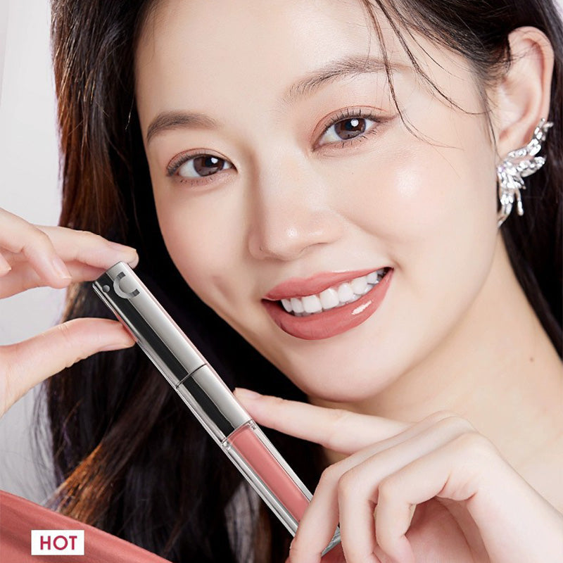 🔥New Year Special 49% OFF🔥2 IN 1 Moisturizing Shimmer Waterproof Long Lasting Double Head Lipstick