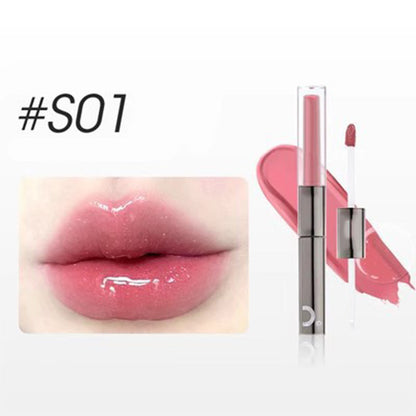 🔥New Year Special 49% OFF🔥2 IN 1 Moisturizing Shimmer Waterproof Long Lasting Double Head Lipstick