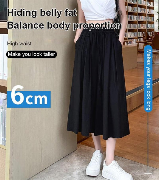 Fashionable Thin Ice Silk Wide-leg Pants Skirt