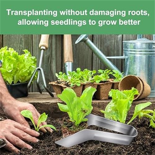 2 Pcs Seedling Transplant Tongs- 8.7 Inch Stainless Steel Gardening Plants Transplant Tongs- Seedling Remove Transplant Pliers for Reducing Root Damage