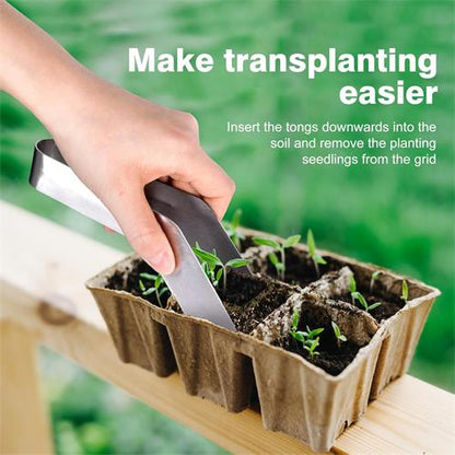 2 Pcs Seedling Transplant Tongs- 8.7 Inch Stainless Steel Gardening Plants Transplant Tongs- Seedling Remove Transplant Pliers for Reducing Root Damage